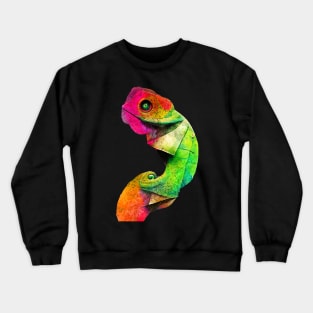 Chameleon watercolor painting #chameleon Crewneck Sweatshirt